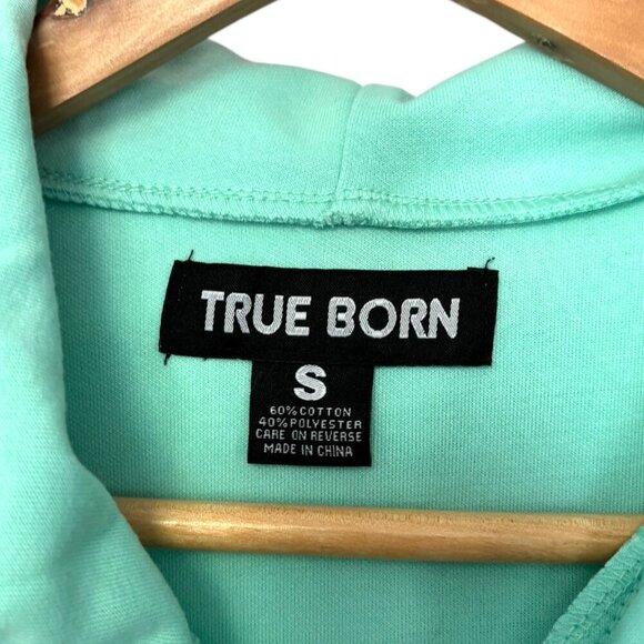 NWT Unisex True Born Full Zip Track Jacket Hoodie Men's S Women's M Great Mint - Picture 3 of 5